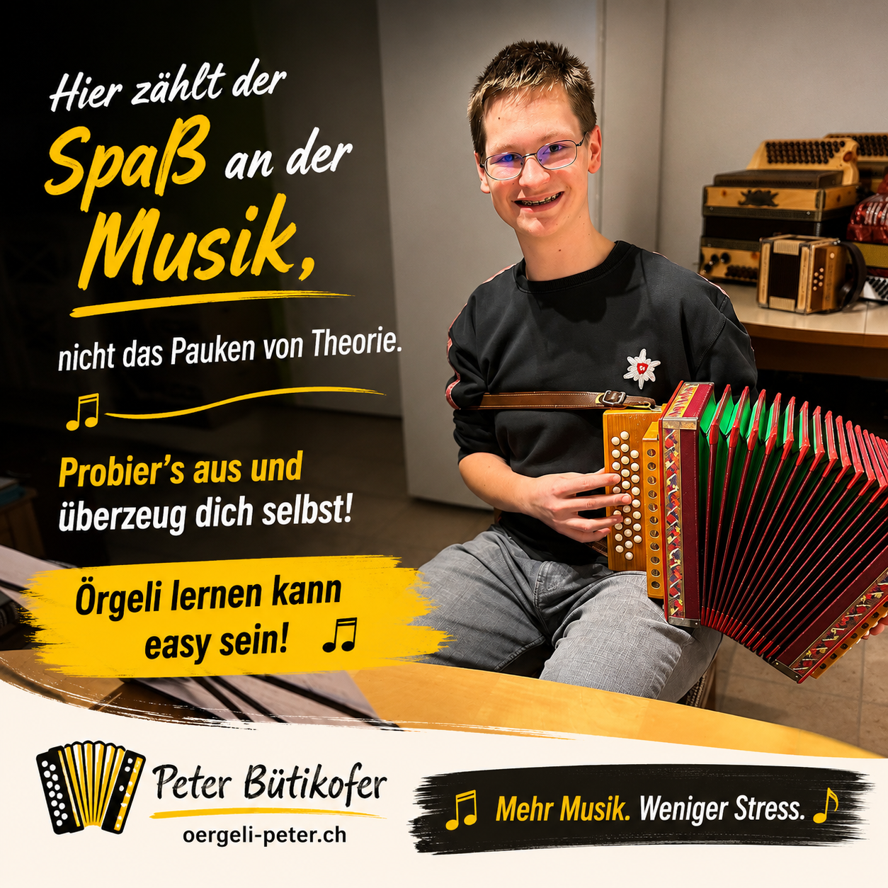 Schwyzerörgeli-Unterricht bei Peter Bütikofer